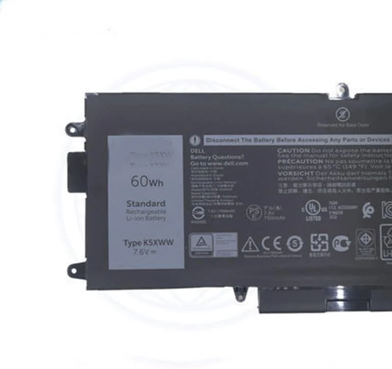باتری سازگار با DELL Latitude 5289 7390 60WH 2-in-1 باتری K5XWW PC 60WH / 7500mAh