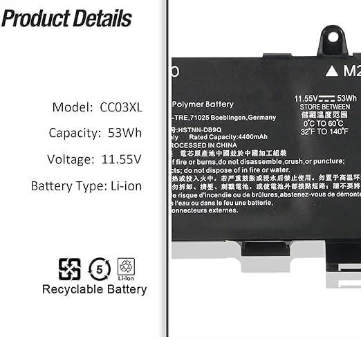 باتری لپ تاپ CC03XL CC03053XL-PL برای HP EliteBook 830 835 840 845 G7 G8 Probook 635 Aero G.7 G.8 ZBook Firefly 14 G7 G8 MT32 Mobile Thin Client L78555-0055-0055-0055 L776 08-421