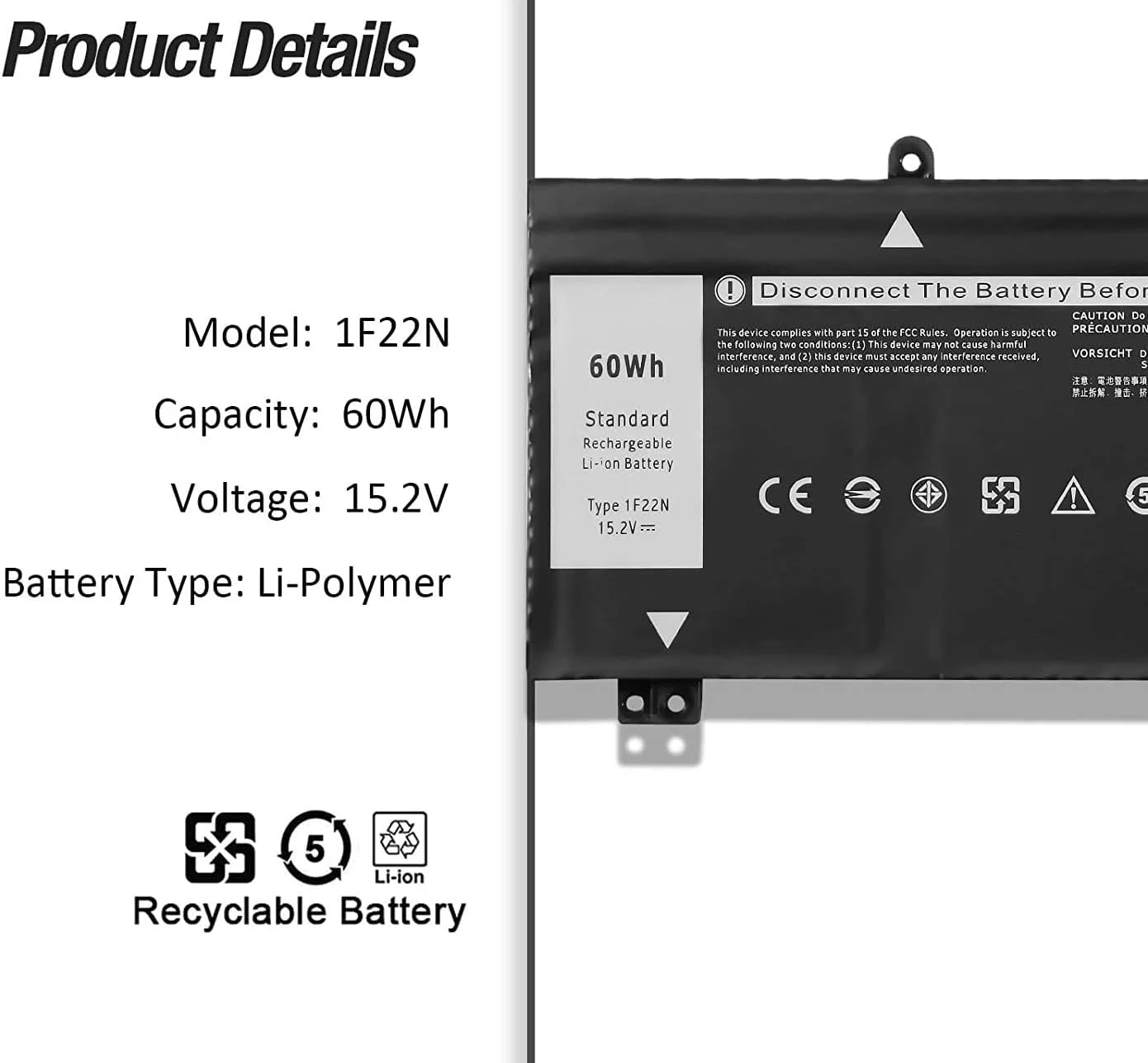 باتری مدل 1F22N سازگار با Dell M15 R1 P79F M17 R1 P37E Dell G5 15 5590 P82F G7 15 7590 P82F G7 17 7790 P40E Gaming P37E001 01F22N XRGXX 6YV0V JJPFK 0JJPFK 8622M 06YV0V باتری مدل 1F22N سازگار با Dell M15 R1 P79F M17 R1 P37E Dell G5 15 5590 P82F G7 15 7590 P82F G7 17 7790 P40E Gaming P37E001 01F22N XRGXX 6YV0V JJPFK 0JJPFK 8622M 06YV0V