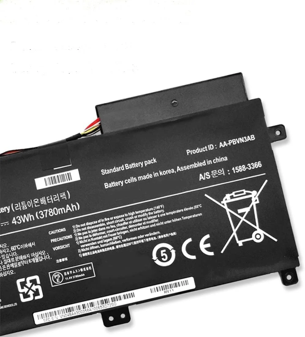 باتری جایگزین لپ تاپ AA-PBVN3AB AA-PBVN2AB سازگار با Samsung BA43-00358A 1588-3366 NP370R4E NP370R5E NP470R5E NP450R5E NP450R4V NP370R5V NP450R5V NP450R4E NP450R5G NP510R5E 11.4V 43Wh باتری جایگزین لپ تاپ AA-PBVN3AB AA-PBVN2AB سازگار با Samsung BA43-00358A 1588-3366 NP370R4E NP370R5E NP470R5E NP450R5E NP450R4V NP370R5V NP450R5V NP450R4E NP450R5G NP510R5E 11.4V 43Wh