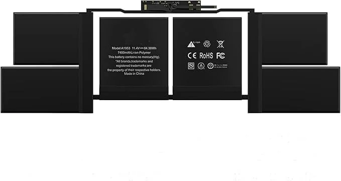 باتری جایگزین لپ تاپ A1990 A1953 برای مک بوک پرو 15 اینچی A1990 مدل های اواسط 2018 و 2019، باتری لیتیوم پلیمری EMC 3215 3359 (11.4V 84.36WH 7400mAh) (باتری A1953) باتری جایگزین لپ تاپ A1990 A1953 برای مک بوک پرو 15 اینچی A1990 مدل های اواسط 2018 و 2019، باتری لیتیوم پلیمری EMC 3215 3359 (11.4V 84.36WH 7400mAh) (باتری A1953)