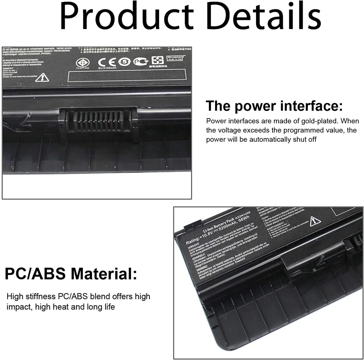 باتری لپ تاپ 10.8V 56WH A32N1405 سازگار با Asus GL551 GL551J GL551JW GL551JW-DS71 GL551JW-DS74 GL551J-EH74 G551 G551J G551JM باتری لپ تاپ 10.8V 56WH A32N1405 سازگار با Asus GL551 GL551J GL551JW GL551JW-DS71 GL551JW-DS74 GL551J-EH74 G551 G551J G551JM