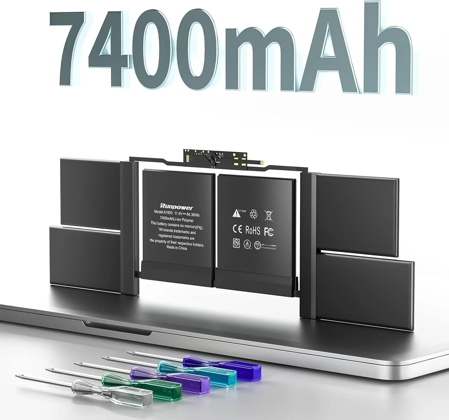 باتری مدل A1953، باتری جایگزین لپ تاپ A1953 برای مک بوک پرو 15 اینچی A1990 اواسط 2018 و 2019، باتری لیتیوم پلیمری EMC 3215 3359 (11.4 ولت 84.36 وات ساعت 7400 میلی آمپر ساعت) باتری مدل A1953، باتری جایگزین لپ تاپ A1953 برای مک بوک پرو 15 اینچی A1990 اواسط 2018 و 2019، باتری لیتیوم پلیمری EMC 3215 3359 (11.4 ولت 84.36 وات ساعت 7400 میلی آمپر ساعت)