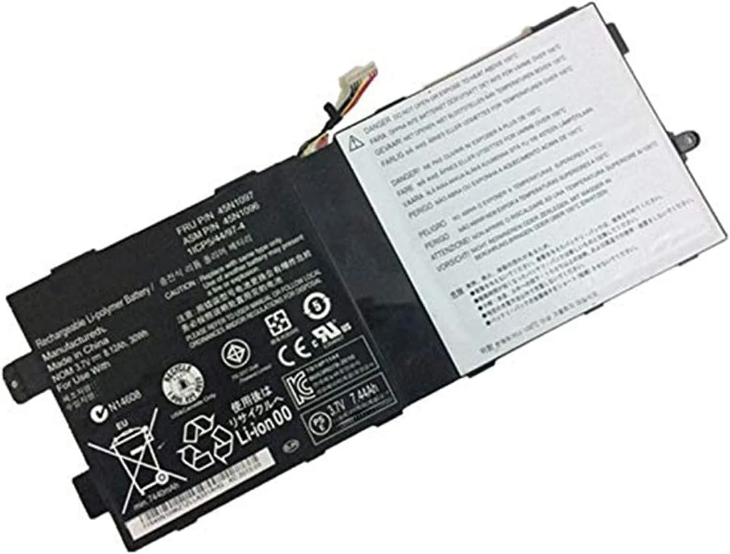 باتری لپ تاپ 3.7 ولت 30 وات ساعت 45N1096 45N1097 سازگار با تبلت Len.ovo ThinkPad 2 مدل 45N1096 45N1097 1ICP5/44/97-4