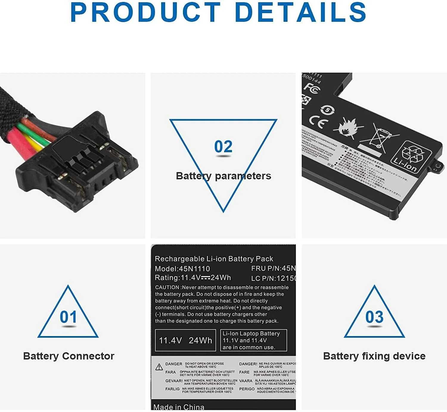 باتری لپ تاپ 11.4 ولت 24 وات ساعت 45N1112 45N1113 45N1111 01AV459 45N1109 سازگار با لپ تاپ های Lenovo ThinkPad T440 T450 T450S T460 X240 X240S X250 X260 AA. 275 Series