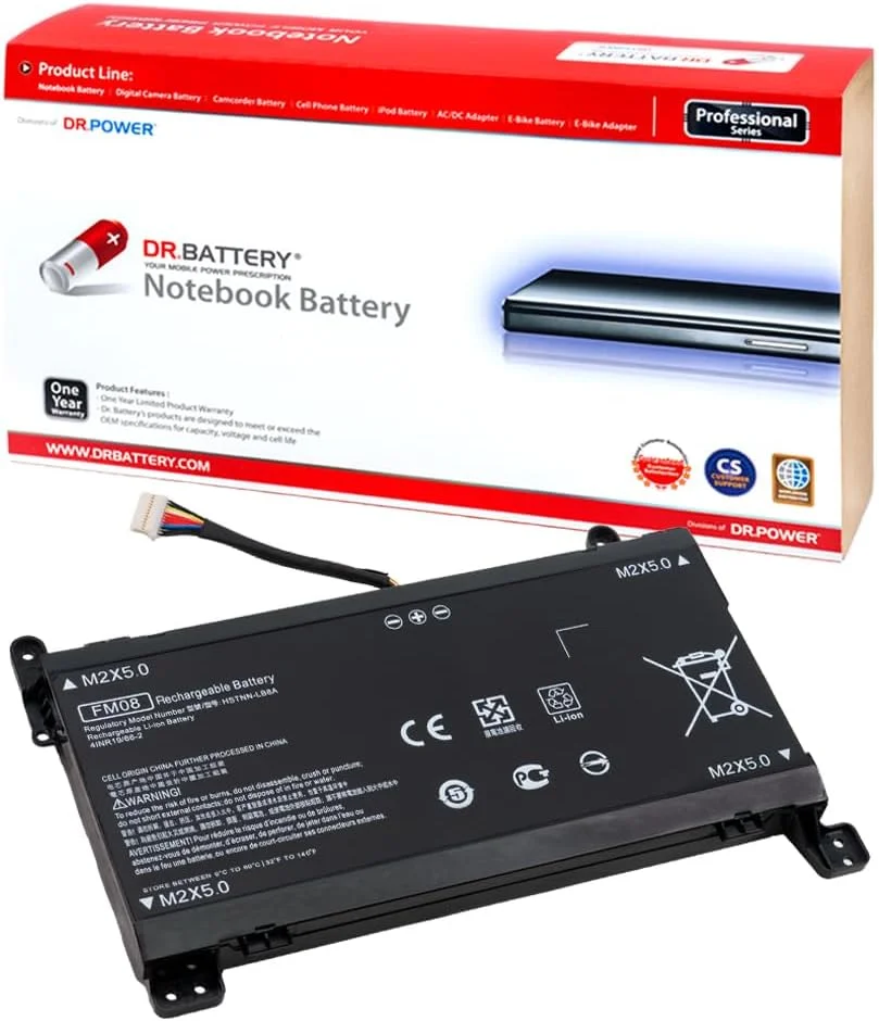 باتری لپ تاپ FM08XL برای سری های HP OMEN 17-AN001CA, 17-AN001LA, 17-AN011DX, 17-AN110NR, 17-AN006TX, 17-AN026TX مدل FM08 922977-855 HSTNN-LB8A 922976-855 922752-421 [14.6V] (اتصال 12 پین)