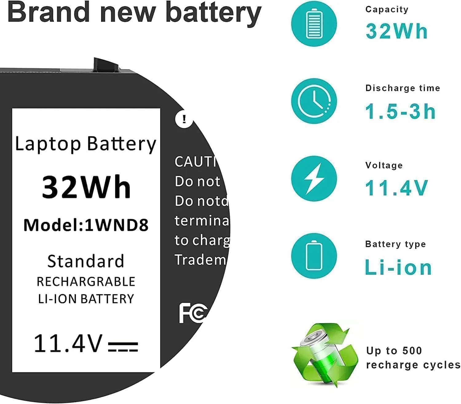باتری لپ تاپ 32Wh WND8 J0PGR/ JOPGR 0RDYCT RDYCT برای Dell Latitude 12 5285 5290 سری 2 در 1 باتری لیتیوم یونی 2 سلولی باتری لپ تاپ 32Wh WND8 J0PGR/ JOPGR 0RDYCT RDYCT برای Dell Latitude 12 5285 5290 سری 2 در 1 باتری لیتیوم یونی 2 سلولی