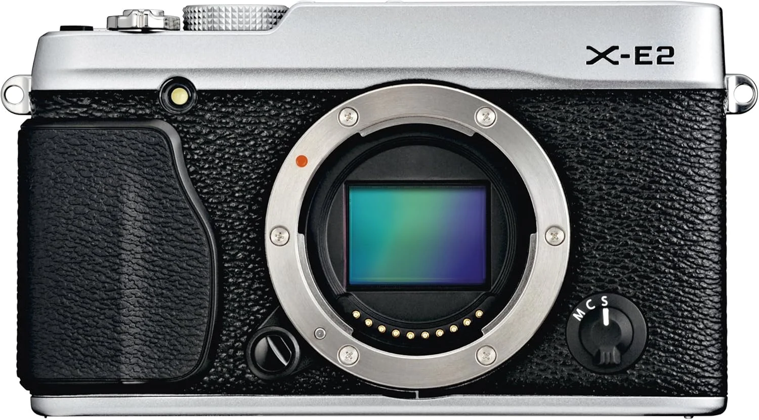 دوربین دیجیتال بدون آینه فوجی فیلم X-E2 با حسگر 16.3 مگاپیکسل و ال سی دی 3.0 اینچی - فقط بدنه (نقره ای)