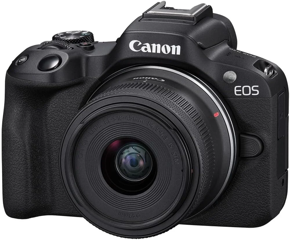 دوربین بدون آینه Canon EOS R50 (مشکی) به همراه لنز RF-S18-45mm F4.5-6.3 IS STM (بازسازی شده)