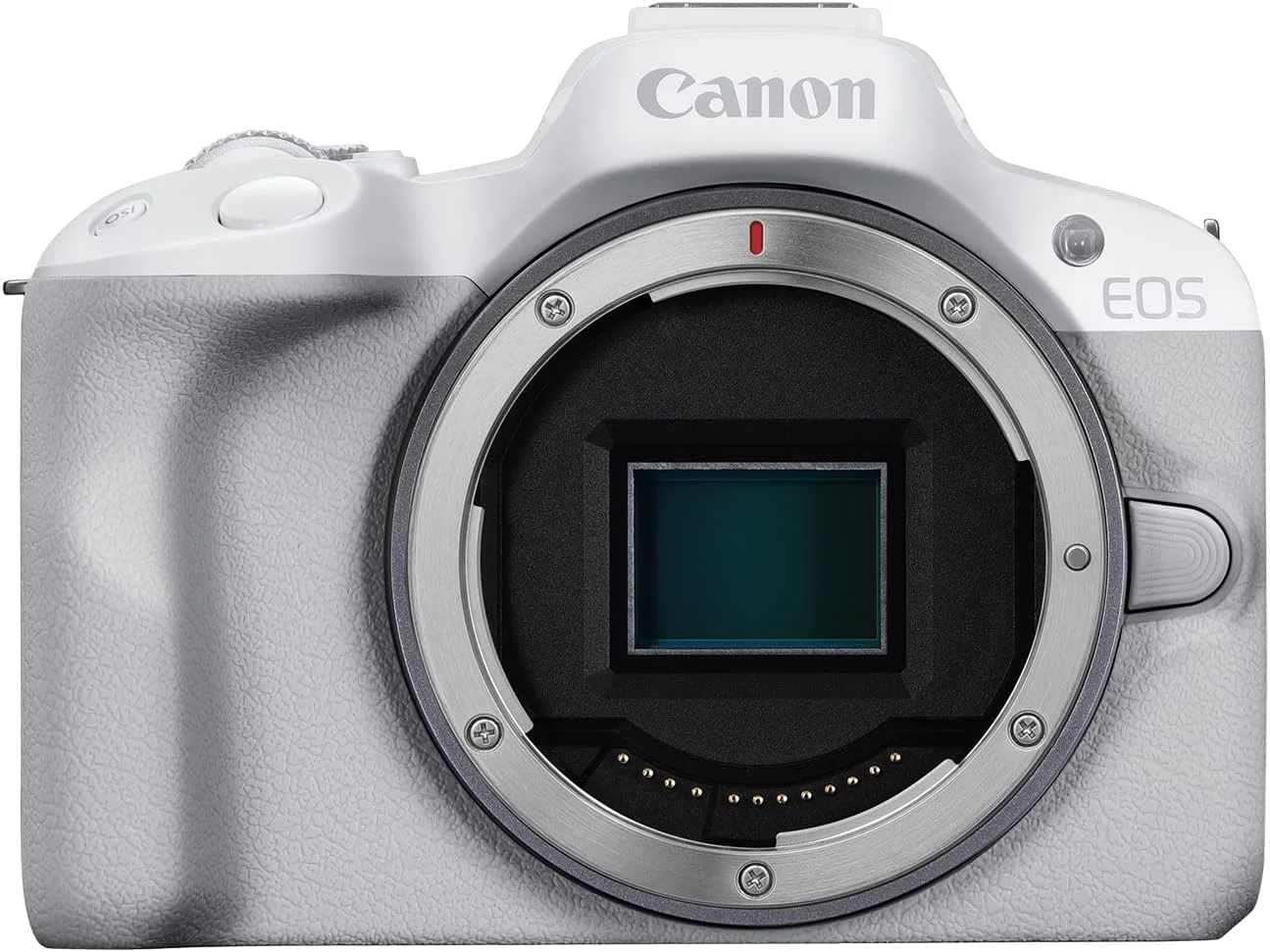 دوربین بدون آینه Canon EOS R50 مناسب ولاگ (فقط بدنه/سفید)، مانت RF، 24.2 مگاپیکسل، فیلمبرداری 4K، پردازنده تصویر DIGIC X، تشخیص و ردیابی سوژه، جمع و جور، اتصال به تلفن هوشمند، مناسب تولید محتوا