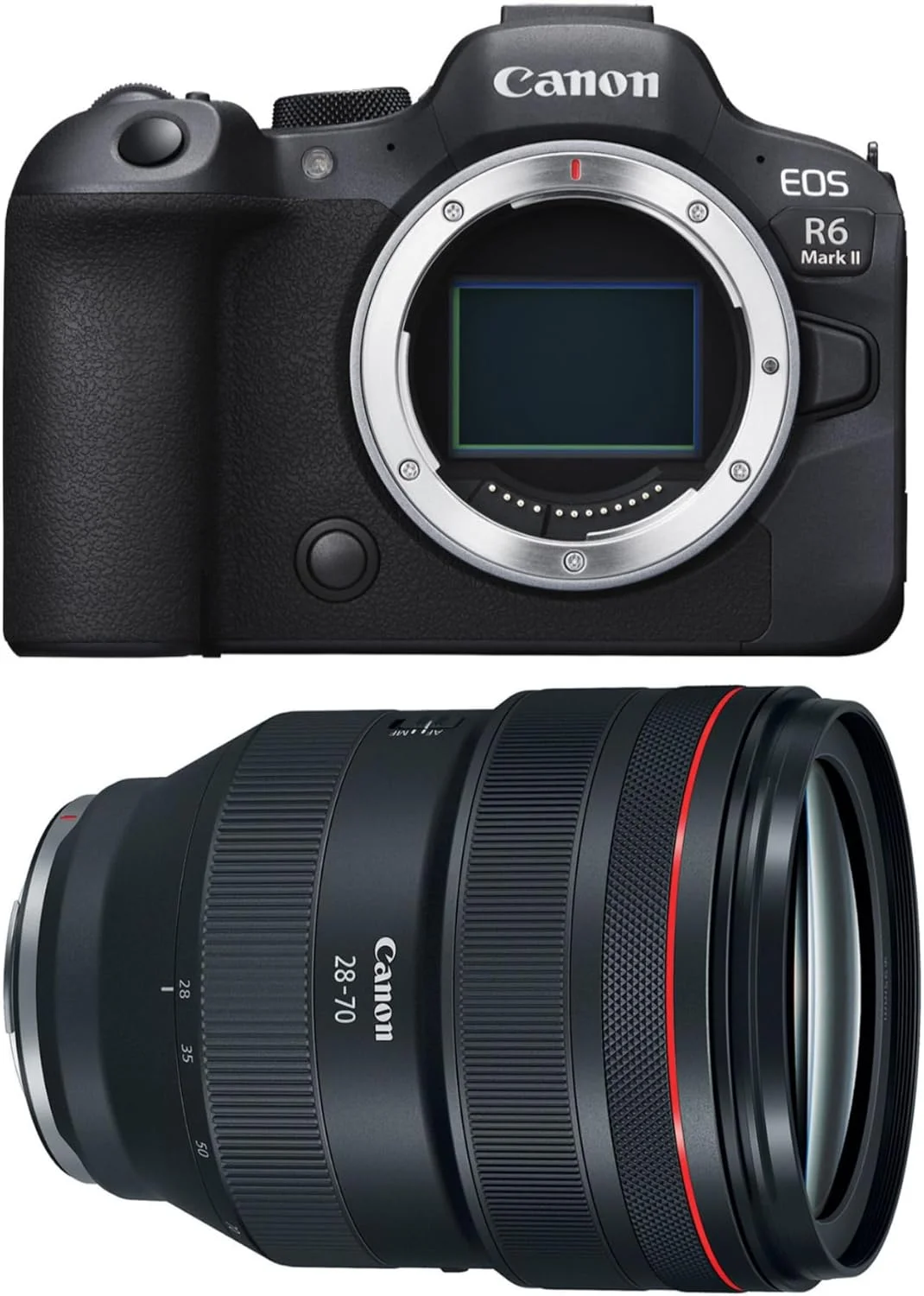 دوربین بدون آینه کانن EOS R6 II به همراه لنز RF28-70/2L (دو قطعه) دوربین بدون آینه کانن EOS R6 II به همراه لنز RF28-70/2L (دو قطعه)