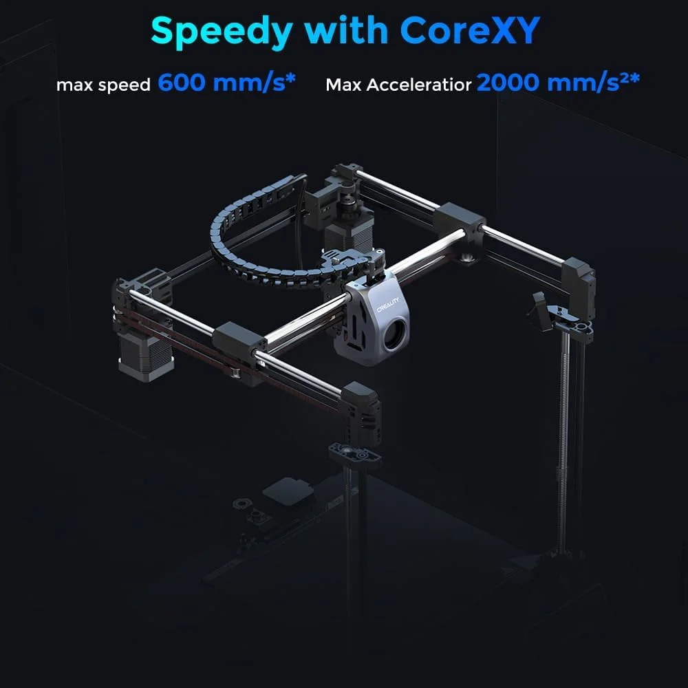 پرینتر سه بعدی Comgrow Creality K1 SE، با سرعت چاپ 600 میلی متر بر ثانیه CoreXY با تراز خودکار و Z-Offset، اکسترودر مستقیم دو دنده ای 300 درجه سانتیگراد تمام فلزی و فیلامنت پرینتر سه بعدی PLA 10 رول