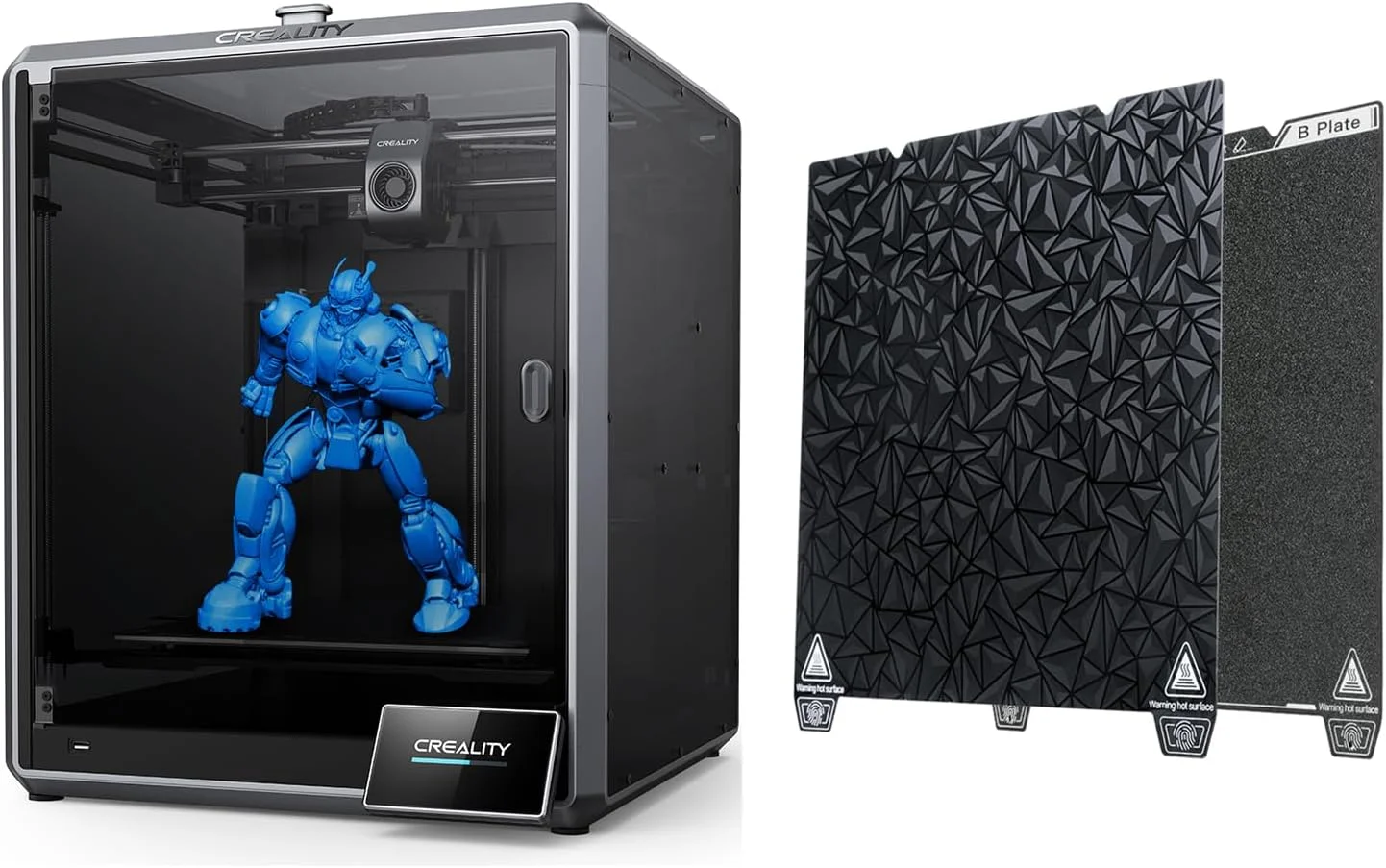 دستگاه چاپ سه بعدی Comgrow Creality K1 Max به همراه کیت صفحه ساخت دو طرفه رسمی Creality K1 Max با روکش براق PEO و مات PEI