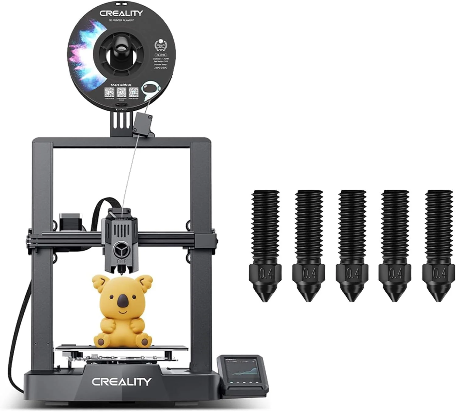 پرینتر سه بعدی Comgrow Creality Ender 3 V3 KE به همراه 5 عدد نازل فولادی سخت شده 0.4 میلی متری