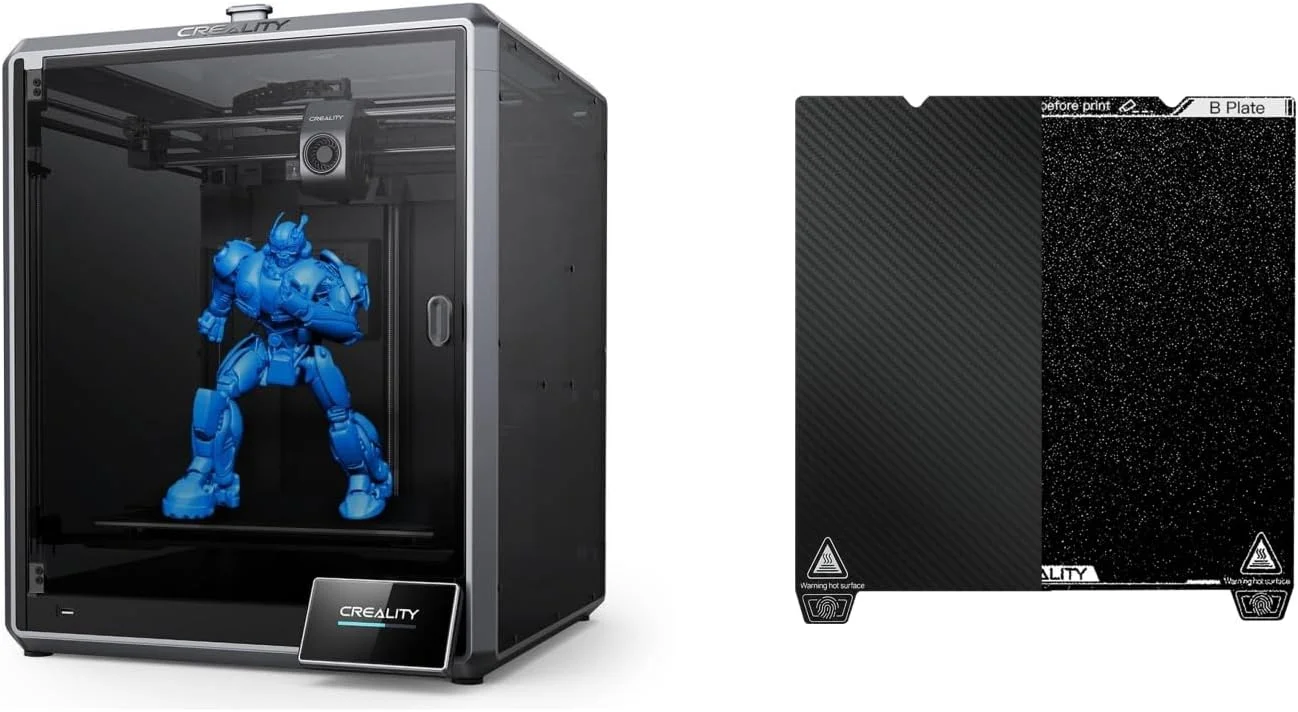 چاپگر سه بعدی کمگرو کرالیتی K1 Max، با عملکرد هوش مصنوعی، سرعت چاپ 600 میلی‌متر بر ثانیه، شتاب 20000 میلی‌متر بر ثانیه مربع، ساختار Core XY و کیت صفحه ساخت PEO PET K1 Max