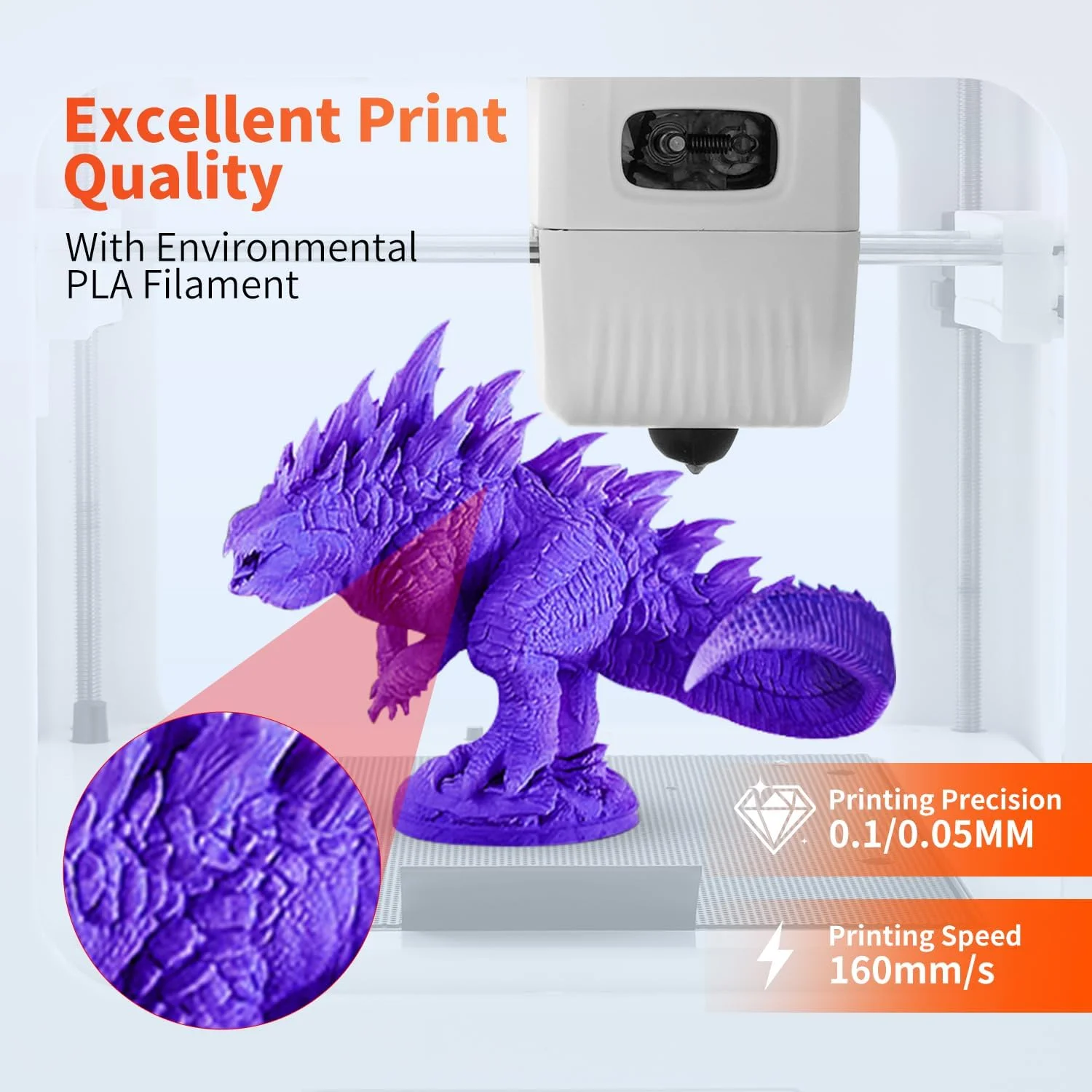 پرینتر سه بعدی مینی برای مبتدیان با 8 رنگ فیلامنت PLA، کیت پرینتر FDM قابل حمل، کاربری آسان، دستگاه چاپ سه بعدی رومیزی جمع و جور با کارت USB/TF، نازل 0.4 میلی متری، سازگار با G-Code