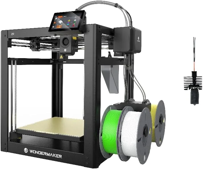 پرینتر سه بعدی SainSmart x WonderMaker ZR پشتیبانی از چاپ چند رنگ/متریال (تا 4)، شامل کیت هات‌اند، 0.04mm