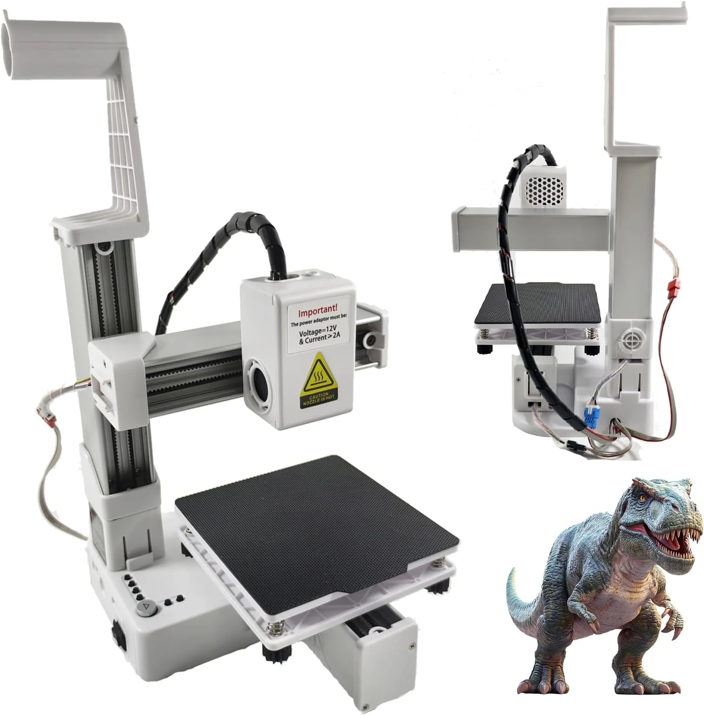 پرینتر سه بعدی قابل حمل K10 کوچک - پرینتر سه بعدی FDM جمع و جور با صفحه ساخت جداشدنی، حجم ساخت 100x100x100 میلی متر، طراحی آسان برای استفاده برای مبتدیان (سفید)