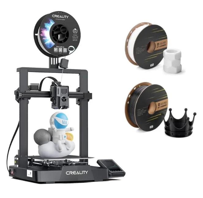 بسته پرینتر سه بعدی کرالیتی Ender-3 V3 KE به همراه 2 بسته 1 کیلوگرمی فیلامنت PETG سرعت بالا 1.75 میلی متری مشکی و سفید