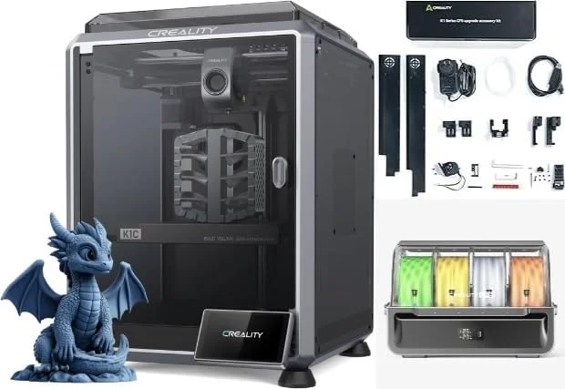 SainSmart [جدید 2024] پرینتر سه بعدی Creality K1C، کیت ارتقاء سیستم CFS سری Creality K1 برای پرینتر سه بعدی K1C، چاپ چند رنگ با اتصال به سیستم فیلامنت CFS