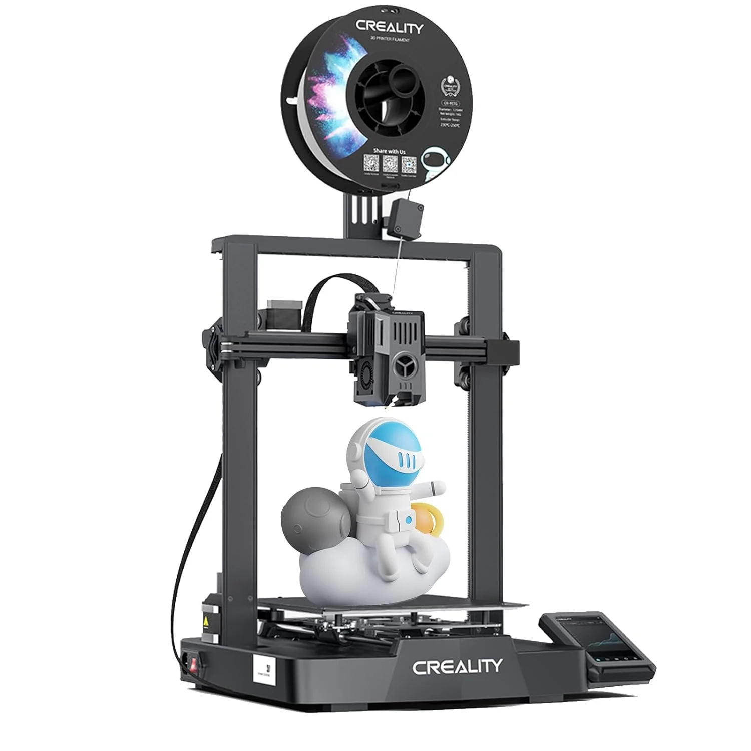 بسته پرینتر سه بعدی کرالیتی Ender-3 V3 KE به همراه 2 بسته 1 کیلوگرمی فیلامنت PETG سرعت بالا 1.75 میلی متری مشکی و سفید