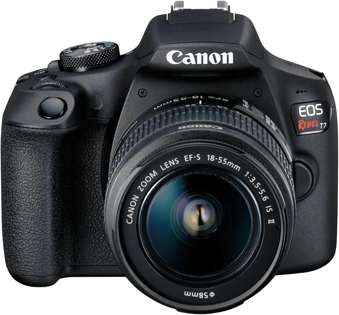 دوربین DSLR کانن EOS Rebel T7 به همراه لنز EF-S 18-55mm IS II، کارت حافظه SD، کیف کمری دوربین و لوازم جانبی (3 تکه)