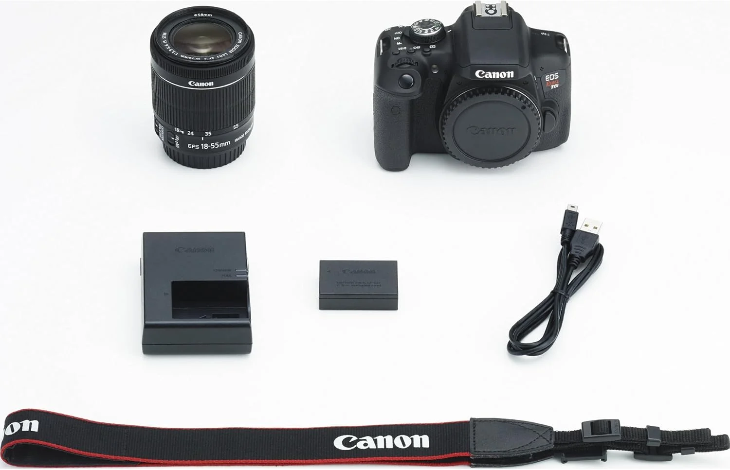 دوربین دیجیتال Canon EOS Rebel T6i SLR با لنز EF-S 18-55mm IS STM - دارای Wi-Fi