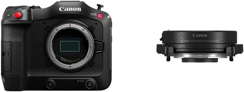 بدنه دوربین Canon C70 به همراه لنز RF28-70/2L USM(N) و آداپتور EF-EOS R Mount رایگان