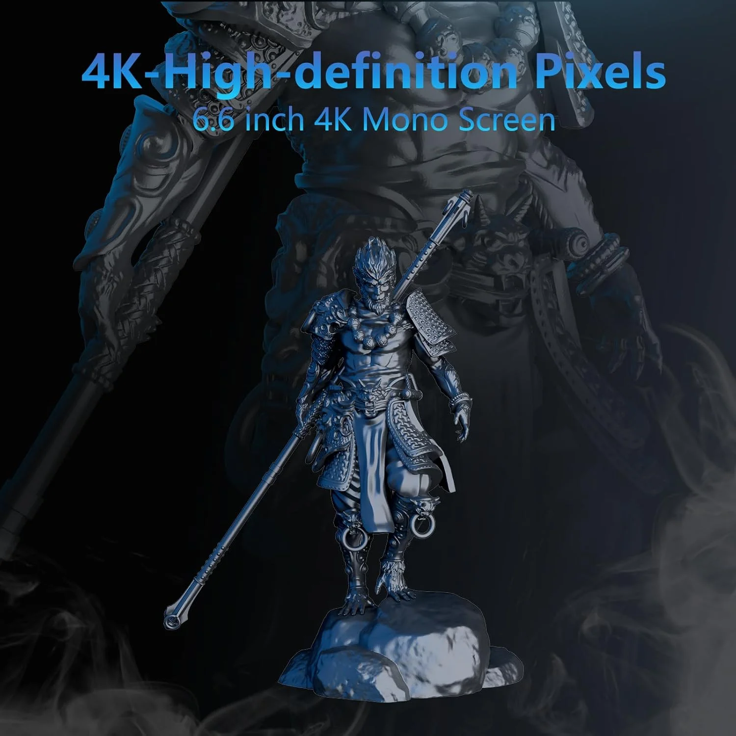 پرینتر سه بعدی رزینی، رزولوشن 4K، مجهز به صفحه نمایش مونوکروم 6.6 اینچی، اندازه چاپ 145x90x150 میلی متر، پرینتر رزینی با رزولوشن بالاتر