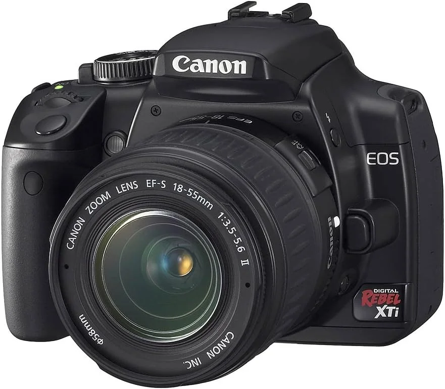 دوربین دیجیتال Canon Rebel XTi DSLR به همراه لنز EF-S 18-55mm f/3.5-5.6 (مدل قدیمی)