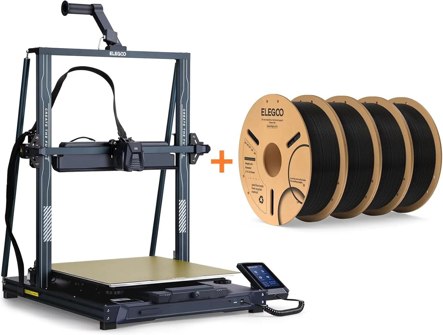 پرینتر سه بعدی نپتون 4 مکس و فیلامنت PLA مشکی 4 کیلوگرمی