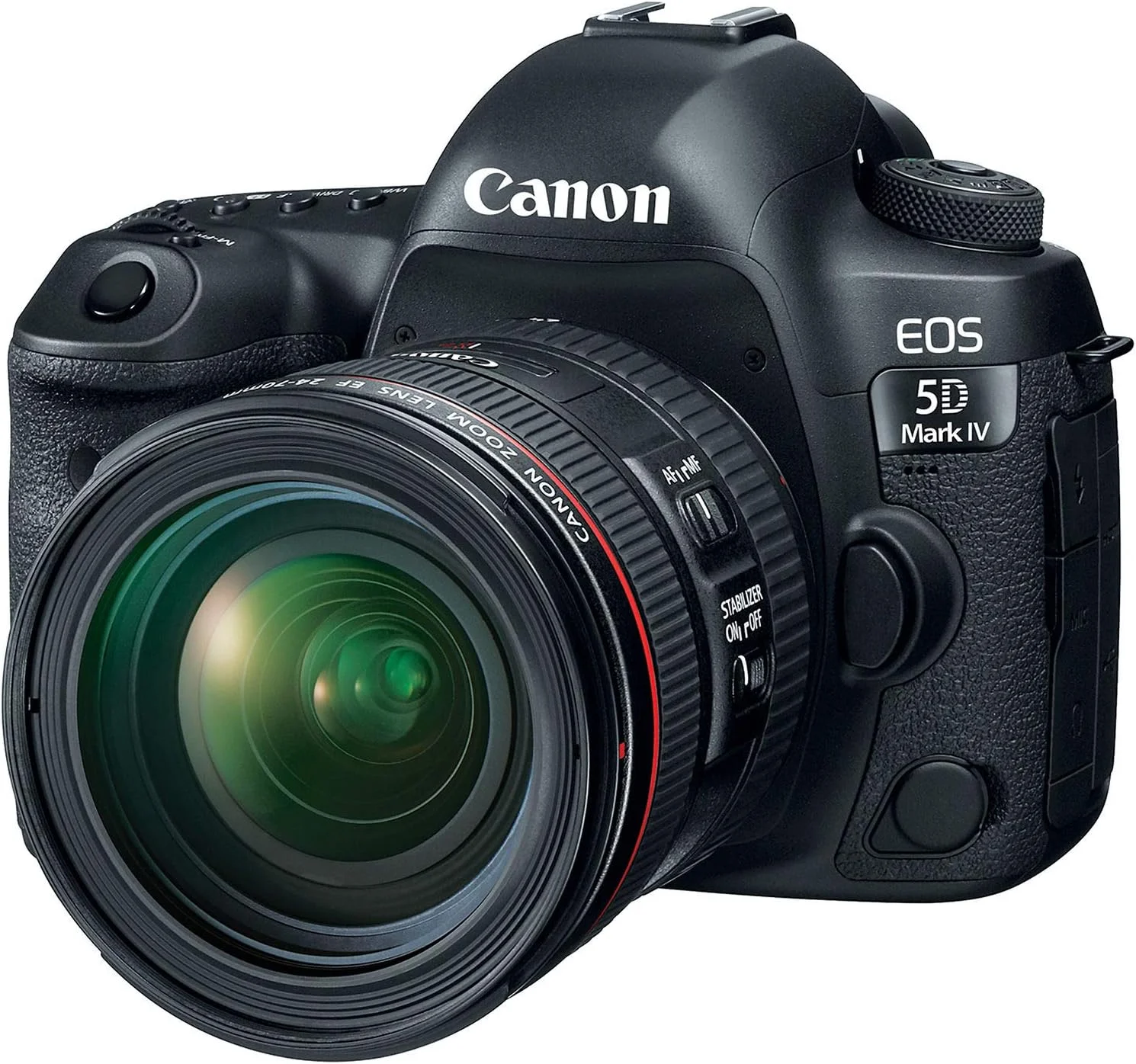 دوربین دیجیتال SLR فول فریم Canon EOS 5D Mark IV با لنز EF 24-70mm f/4L IS USM، مشکی