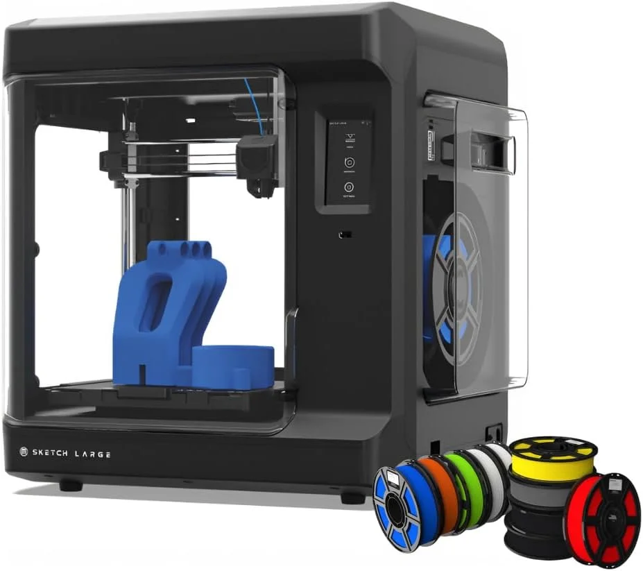 پرینتر سه بعدی MakerBot Sketch با تکنولوژی چاپ Fused Deposition Modelling (مشکی، بزرگ) همراه با فیلامنت PLA برای کلاس درس Sketch و پرینترها (بسته 10 عددی) (2 آیتم)
