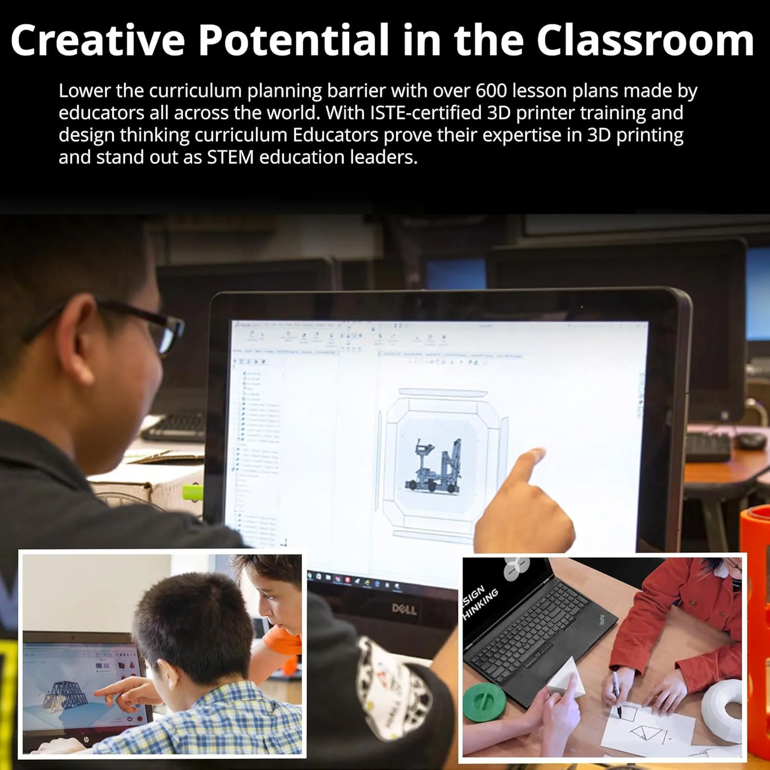 پرینتر سه بعدی MakerBot Sketch با فناوری چاپ مدل‌سازی رسوب‌گذاری ذوب‌شده (مشکی، بزرگ) همراه با صفحه ساخت 900-0120A برای پرینترهای سه بعدی MakerBot Sketch بزرگ (بسته 2 عددی) (2 مورد)