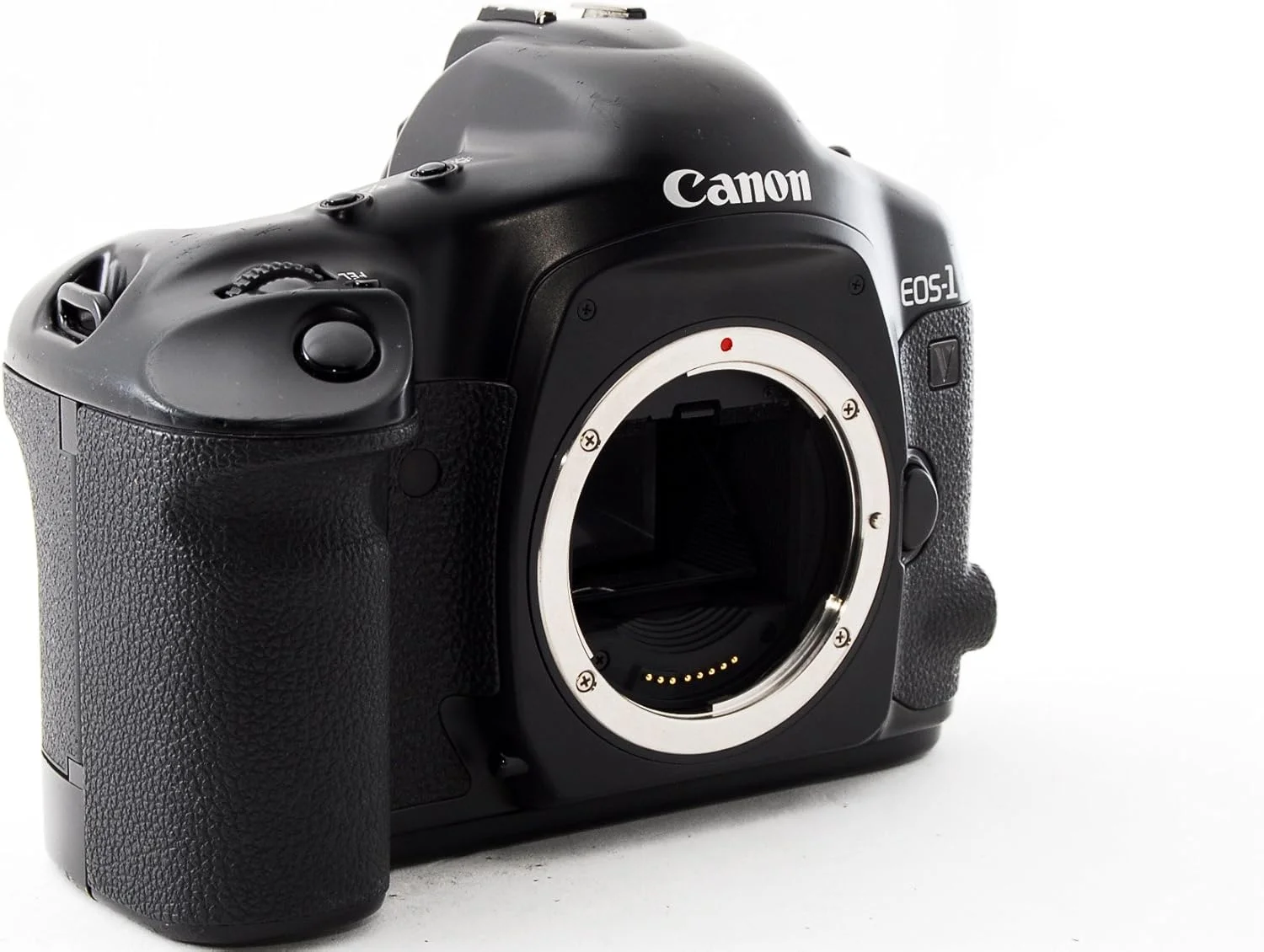 بدنه دوربین اسالآر ۳۵ میلیمتری کانن مدل EOS-1v به همراه گریپ GR-E2، بند گردنی L3 و چشمی Ec II بدنه دوربین اسالآر ۳۵ میلیمتری کانن مدل EOS-1v به همراه گریپ GR-E2، بند گردنی L3 و چشمی Ec II