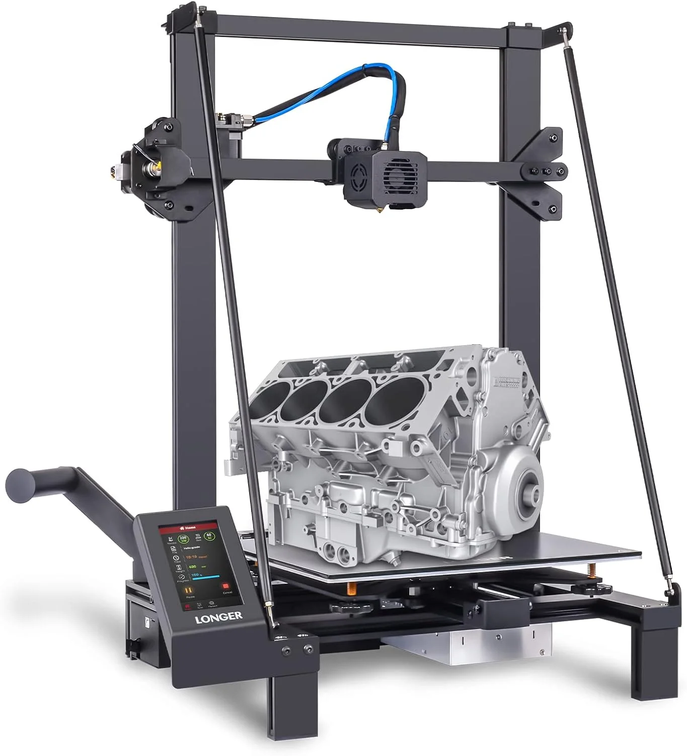 پرینتر سه بعدی Longer LK5 Pro ارتقا یافته با کیت دمنده دوگانه و اکسترودر فلزی آلومینیومی قرمز Longer 3D