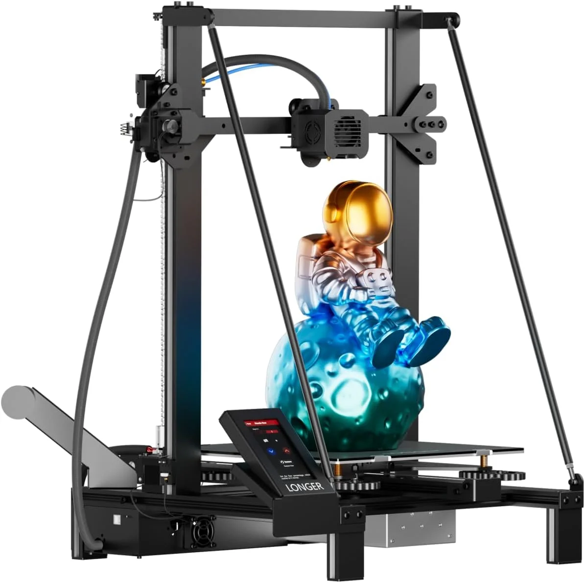 پرینتر سه بعدی LONGER LK5 Pro 3، ابعاد چاپ بزرگ 300x300x400 میلی‌متر با قابلیت ادامه چاپ، مادربرد کاملاً متن‌باز FDM، ارتقاء TMC 2209، 95% از پیش مونتاژ شده، ایده‌آل برای مبتدیان