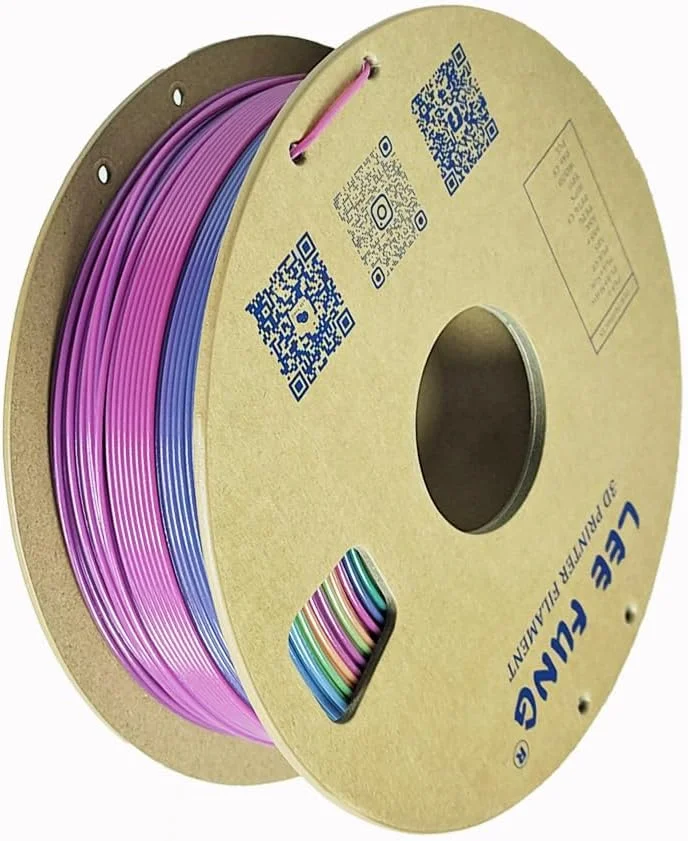 فیلامنت PETG رنگین کمانی شب تاب 1.75 میلی‌متری، فیلامنت چند رنگ پرینتر سه بعدی 1 کیلوگرمی، گرادیان رنگ، تغییر رنگ در 10 متر، با روشنایی بالا، درخشش سریع و مدت زمان درخشش طولانی