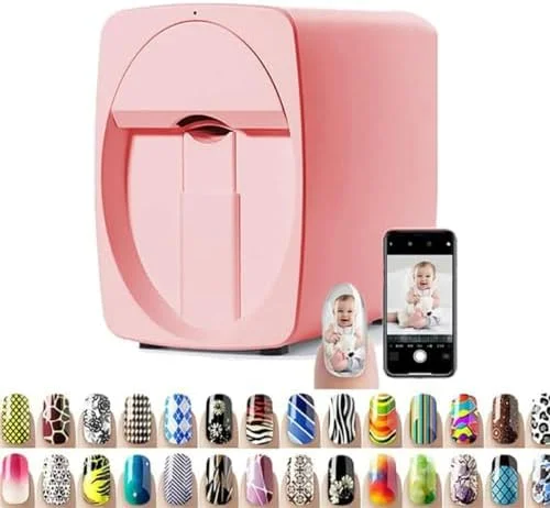 دستگاه چاپ هوشمند سه بعدی ناخن، دستگاه دیجیتال وای فای موبایل برای طراحی ناخن، تجهیزات حرفه ای زیبایی برای طراحی های خیره کننده رزگلد ناخن