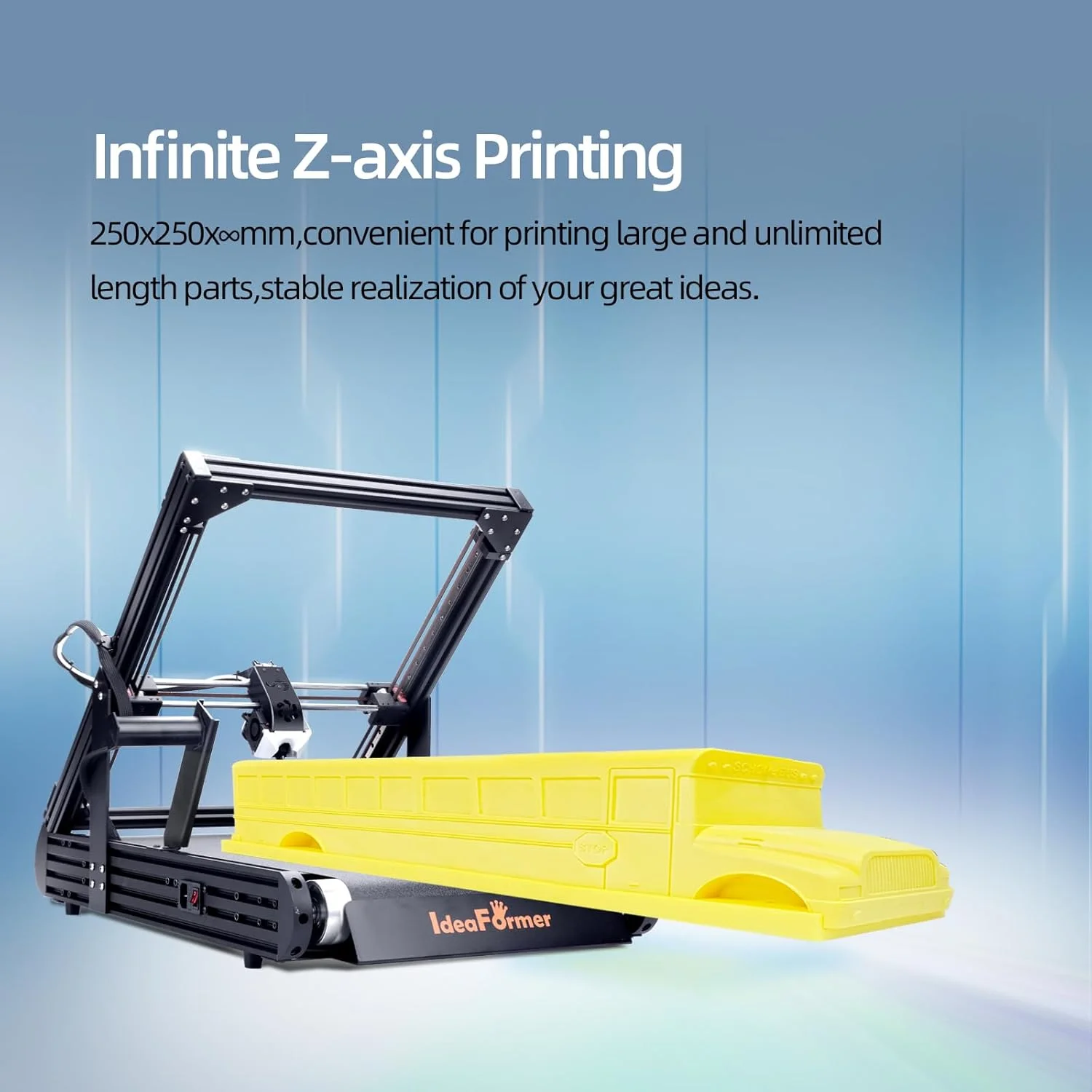 پرینتر سه بعدی تسمه نقاله V2، محور Z بی نهایت 250x250x∞mm Core XY، با تسمه فلزی، 400mm/s با تراز خودکار، اندازه چاپ بزرگ ایده آل برای تولید انبوه/صنعتی