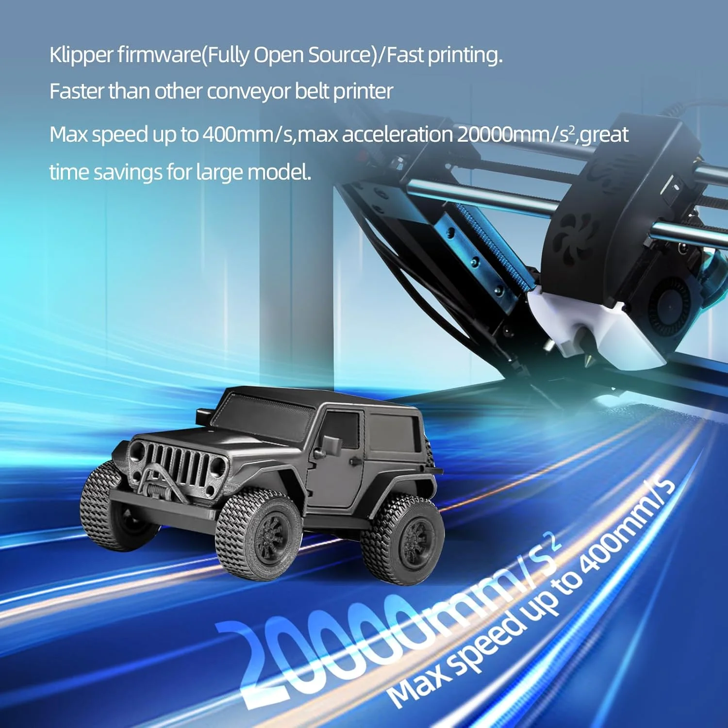 پرینتر سه بعدی تسمه نقاله V2، محور Z بی نهایت 250x250x∞mm Core XY، با تسمه فلزی، 400mm/s با تراز خودکار، اندازه چاپ بزرگ ایده آل برای تولید انبوه/صنعتی