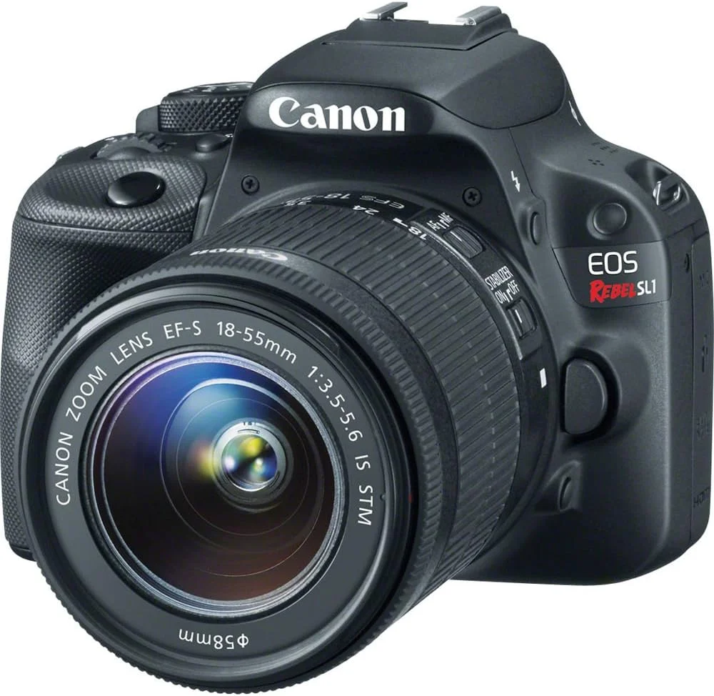 دوربین دیجیتال SLR کانن EOS Rebel SL1 با لنزهای 55-18 میلی‌متری STM + 300-75 میلی‌متری f/4-5.6 III (مشکی)
