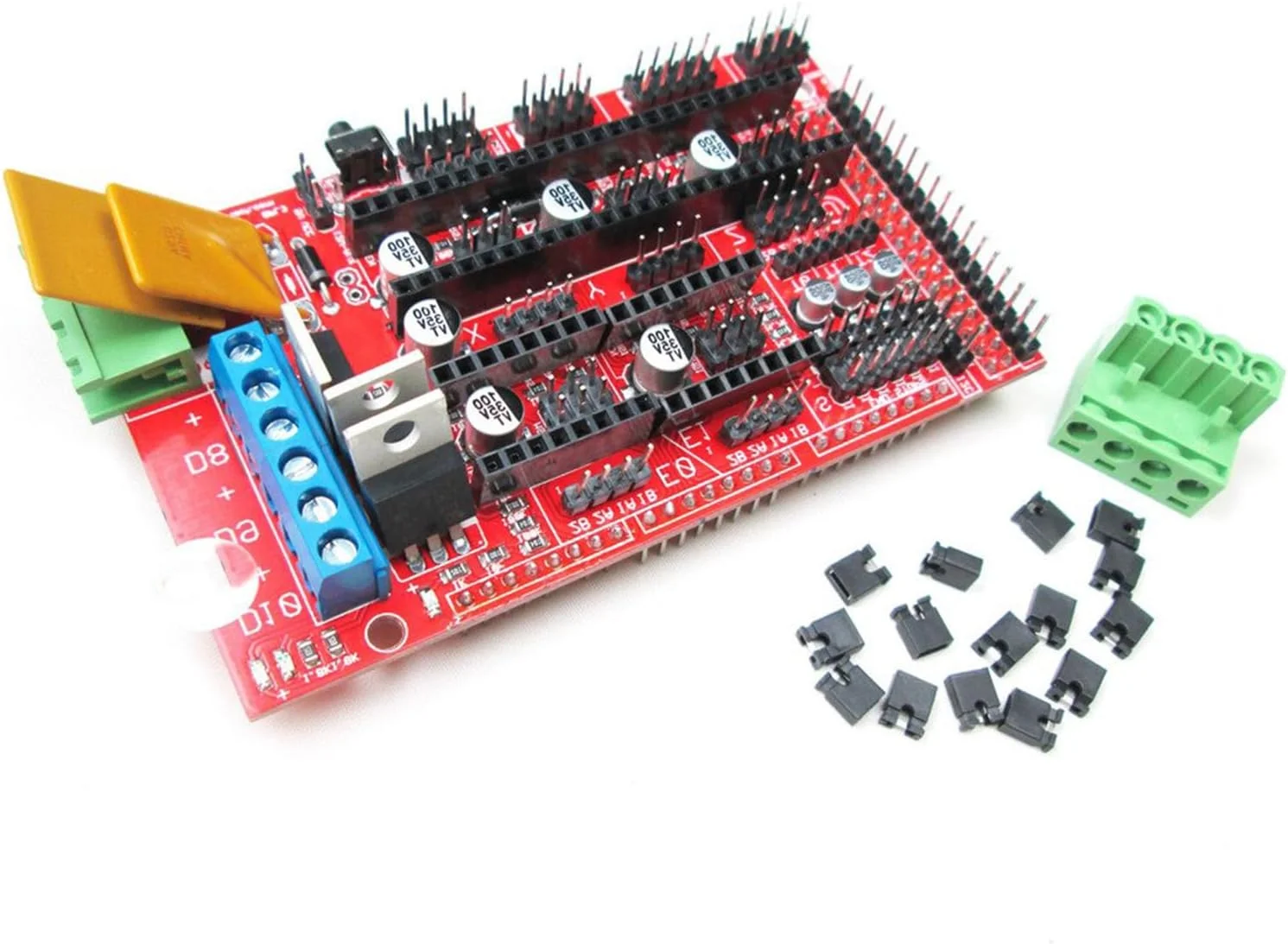 برد کنترل پرینتر سه بعدی RAMPS 1.4 شیلد Reprap برای آردوینو مگا 2560 و درایورهای Pololu