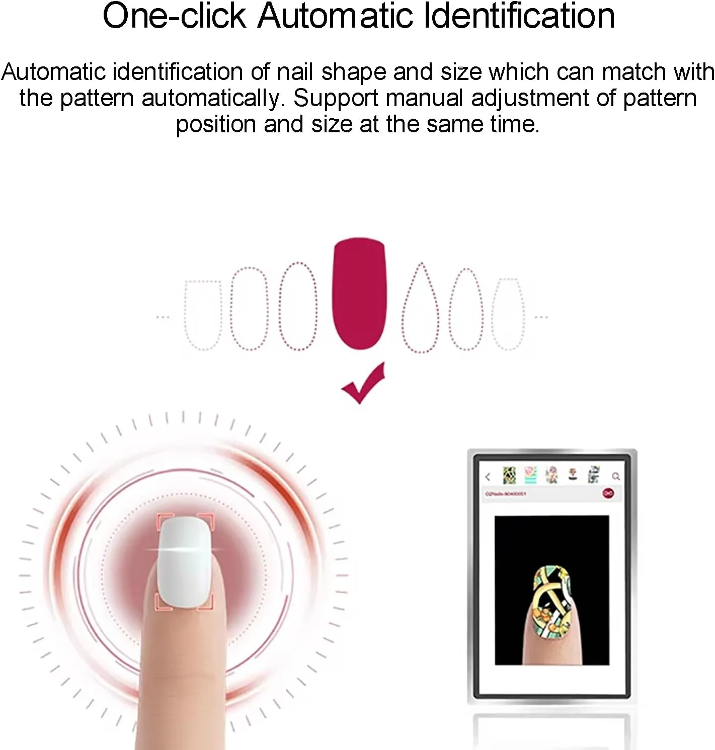 دستگاه چاپ ناخن سه بعدی حرفه ای، طراحی دیواری، صفحه لمسی با کیفیت بالا، تشخیص شکل ناخن، مناسب برای منزل/سالن های زیبایی/ناخن دستگاه چاپ ناخن سه بعدی حرفه ای، طراحی دیواری، صفحه لمسی با کیفیت بالا، تشخیص شکل ناخن، مناسب برای منزل/سالن های زیبایی/ناخن