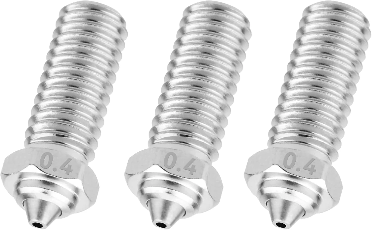 نازل سه عددی دو فلزی 0.4 میلی‌متری Qidi X-Max3 - فولاد سخت‌کاری شده و روکش مس برای پرینترهای سه بعدی Q1 Pro/X-Smart3/X-Plus3/X-Max3، چسبندگی فیلامنت را به حداقل می‌رساند و چاپ‌های بدون زائده ارائه می‌دهد.