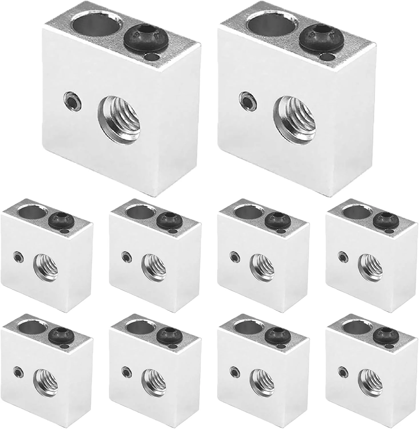 بسته 10 عددی بلوک آلومینیومی گرم کننده مخصوص کیت اکسترودر پرینتر سه بعدی MK7 MK8 Makerbot Reprap