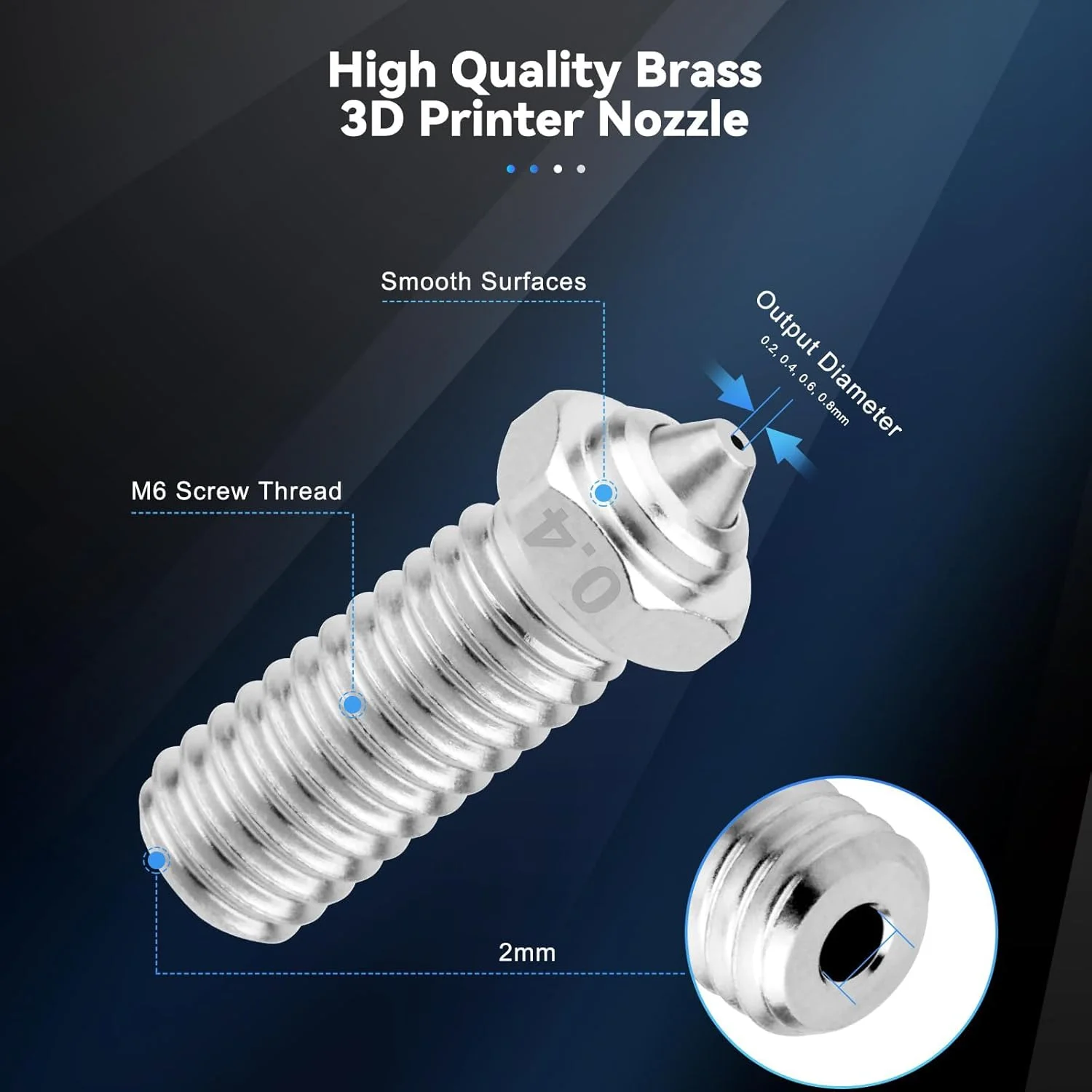 نازل سه عددی دو فلزی 0.4 میلی‌متری Qidi X-Max3 - فولاد سخت‌کاری شده و روکش مس برای پرینترهای سه بعدی Q1 Pro/X-Smart3/X-Plus3/X-Max3، چسبندگی فیلامنت را به حداقل می‌رساند و چاپ‌های بدون زائده ارائه می‌دهد.