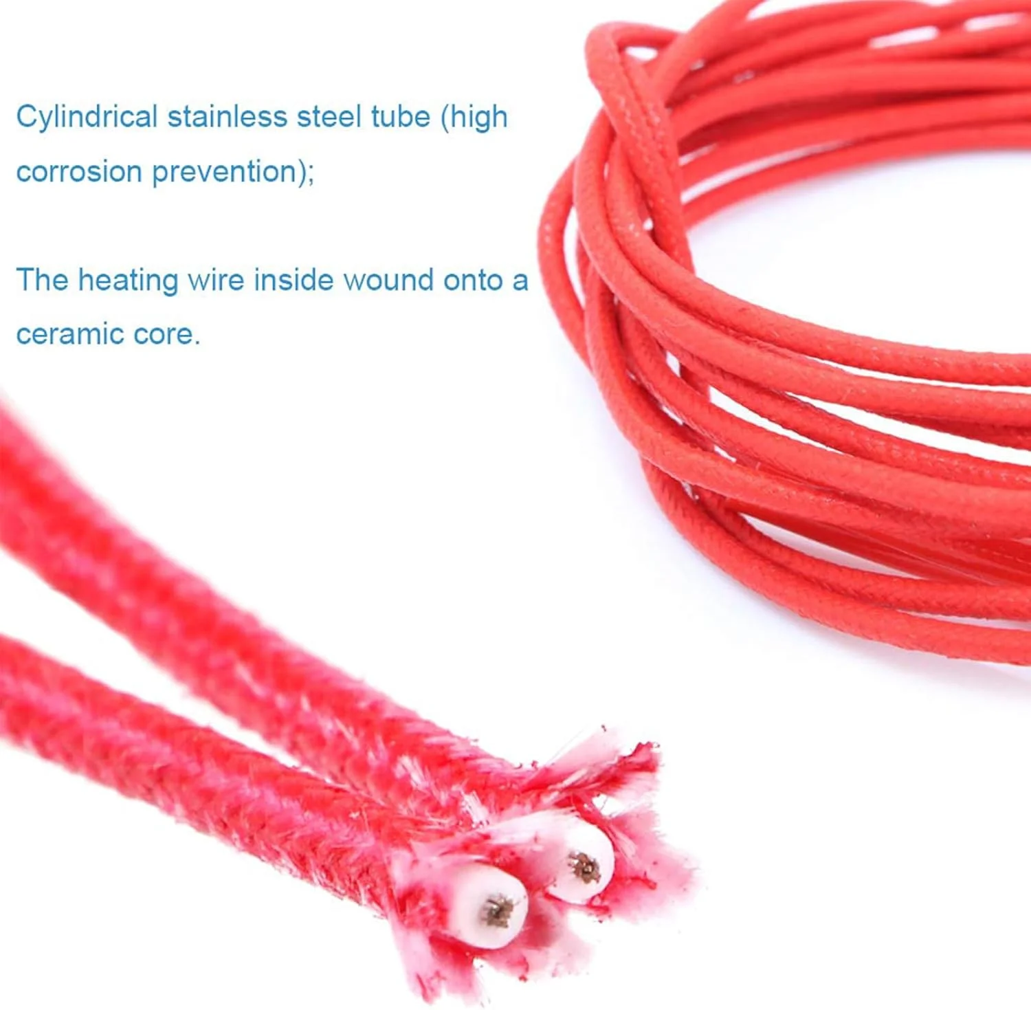 بسته 10 عددی بلوک آلومینیومی هیتر برای پرینتر سه بعدی MK7/MK8 و 10 عدد ترمیستور NTC 3950 100K با سیم کشی 1 متری و 10 عدد هیتر کارتریجی سرامیکی 12 ولت 40 وات 620 برای پرینتر سه بعدی