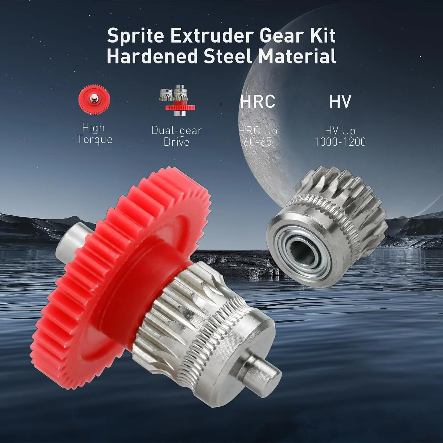 چرخ دنده فولادی سخت کاری شده اکسترودر Sprite، کیت چرخ دنده پرینتر سه بعدی Ender 3 S1 Pro مناسب برای پرینتر سه بعدی Ender3 S1/Ender3 S1 Plus/CR-10 Smart Pro/Ender-3 V3 KE/Ender-3 V3 SE/CR-M4/CR10 SE