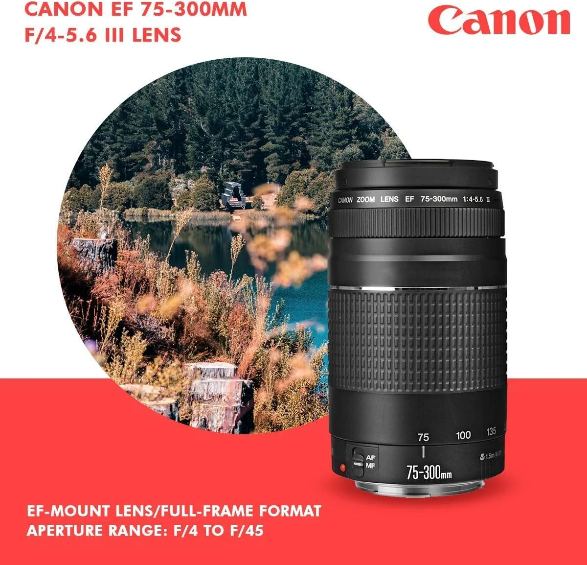 دوربین DSLR کانن مدل T7 EOS Rebel به همراه لنزهای 18-55mm و 75-300mm و بسته لوازم جانبی کارت حافظه SD دوگانه 32 گیگابایتی (بازسازی شده)